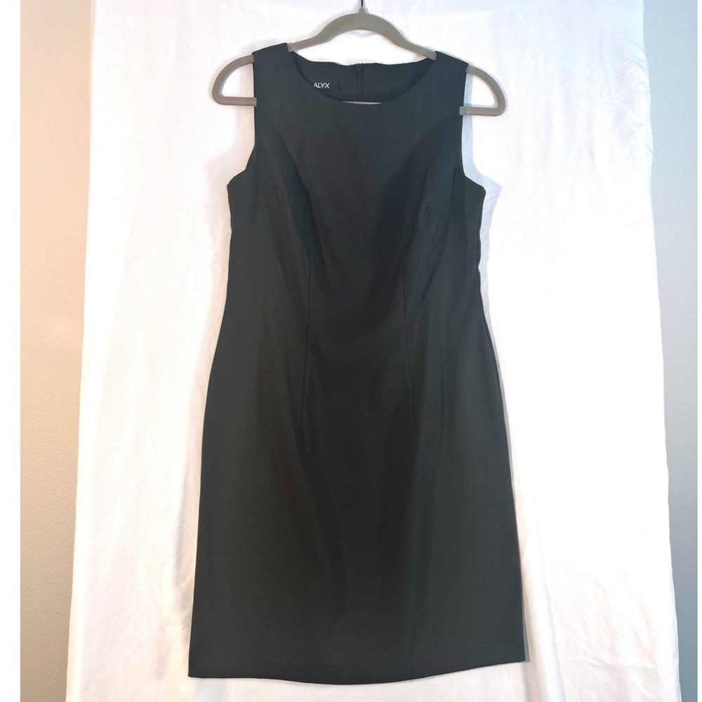 Alyx Womens Black Sleeveless Sheath Dress Round Neck Career Cocktail Size 4